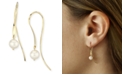 Macy's Mini Sweep Pearl (5 mm) Drop Earrings Set in 14k Yellow Gold